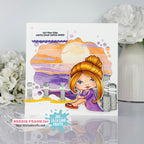 La-La Land Crafts Beach Pilings Border Dies 9015 sunset card