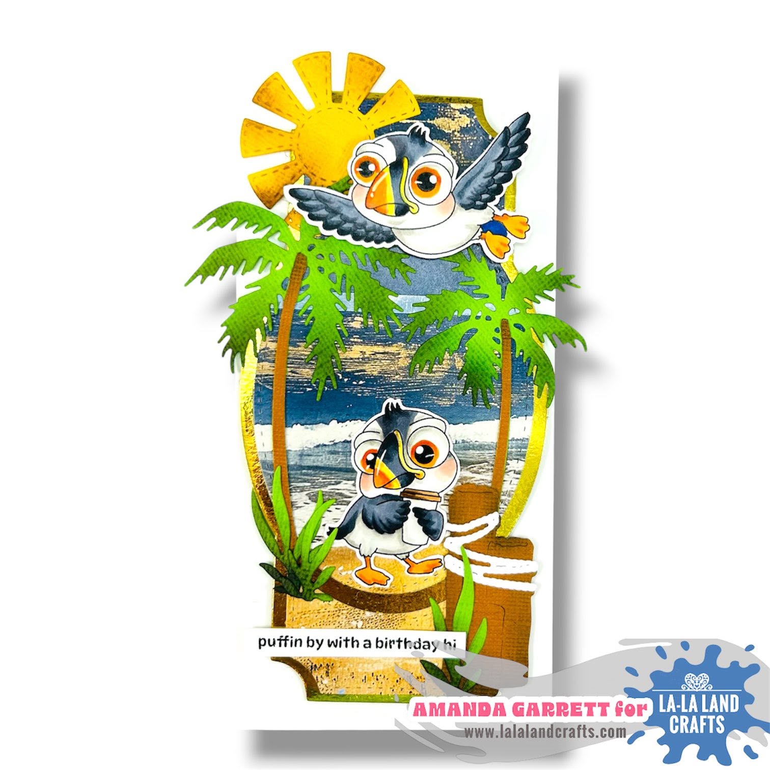 La-La Land Crafts Beach Pilings Dies 9014 birthday hi card