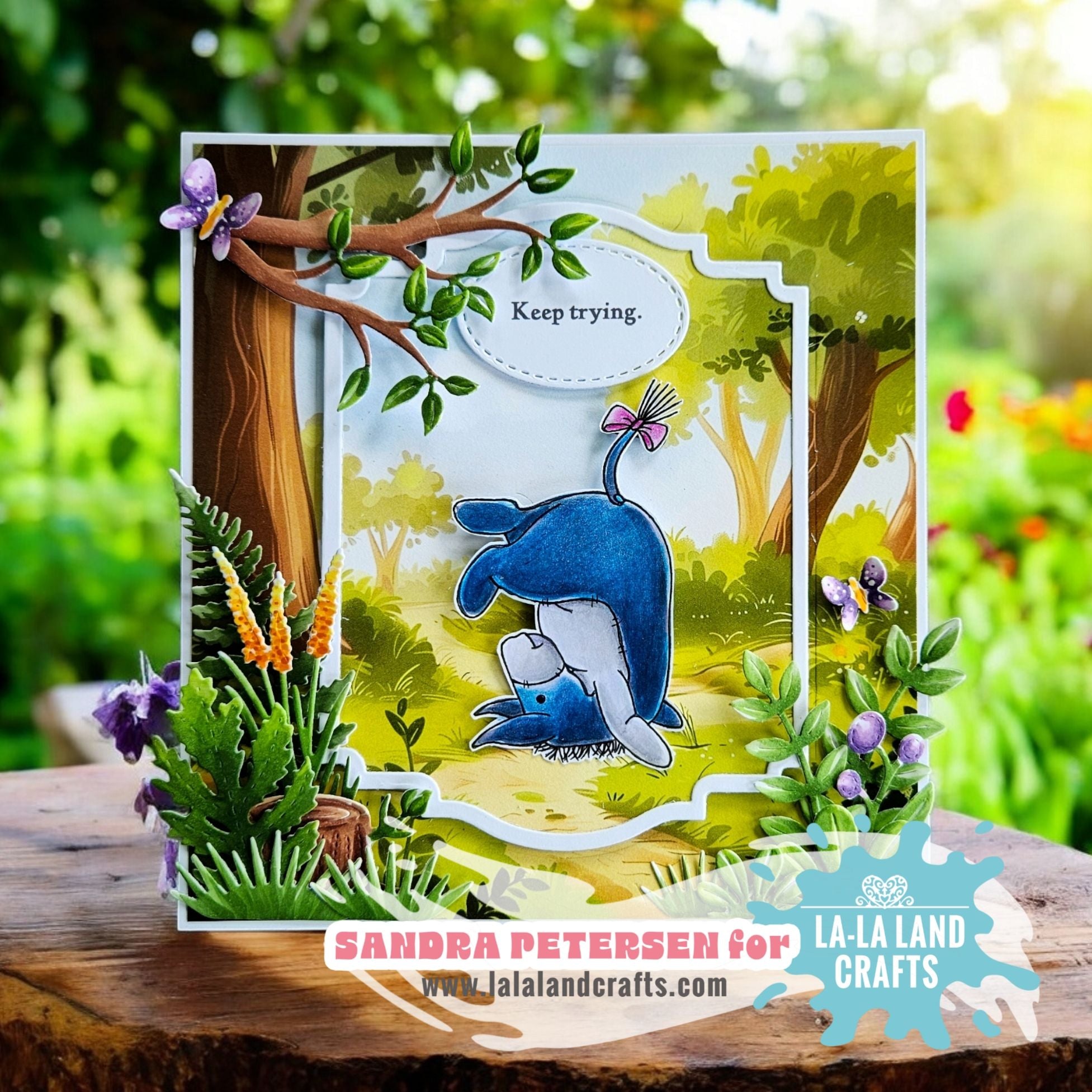 La-La Land Crafts Bookplate Die Dies 8923 keep trying