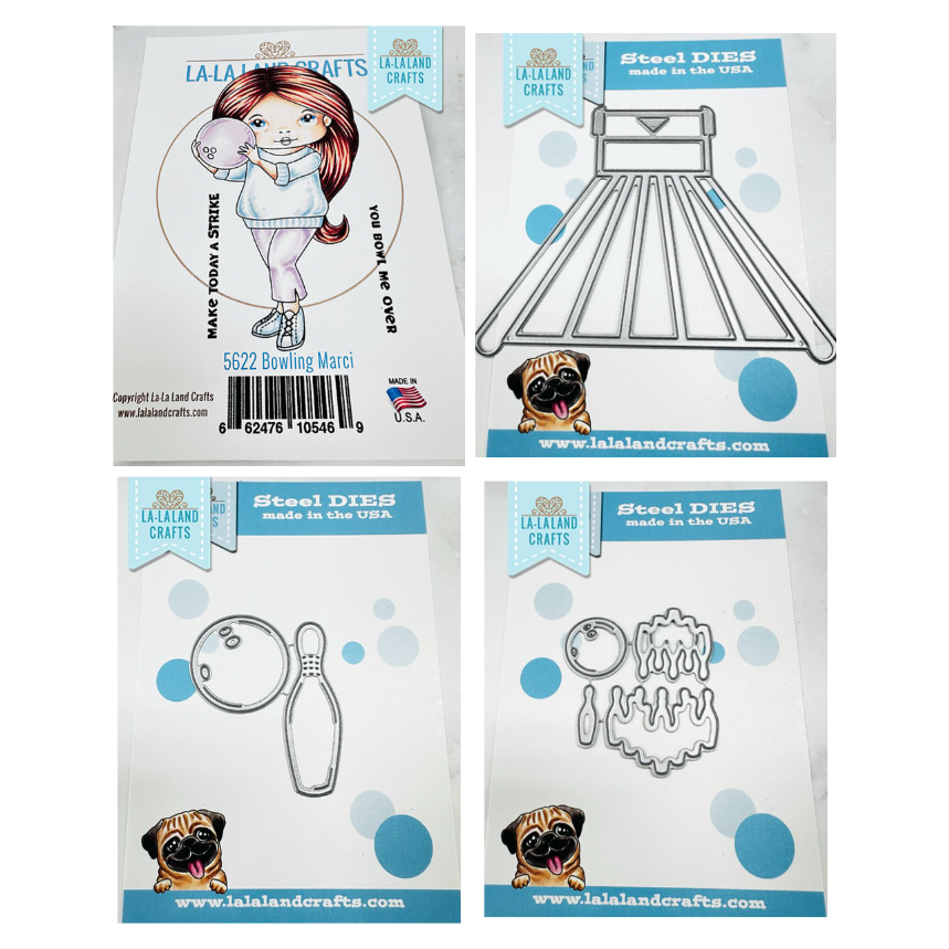 La-La Land Crafts Bowling Cling Stamp and Dies Set