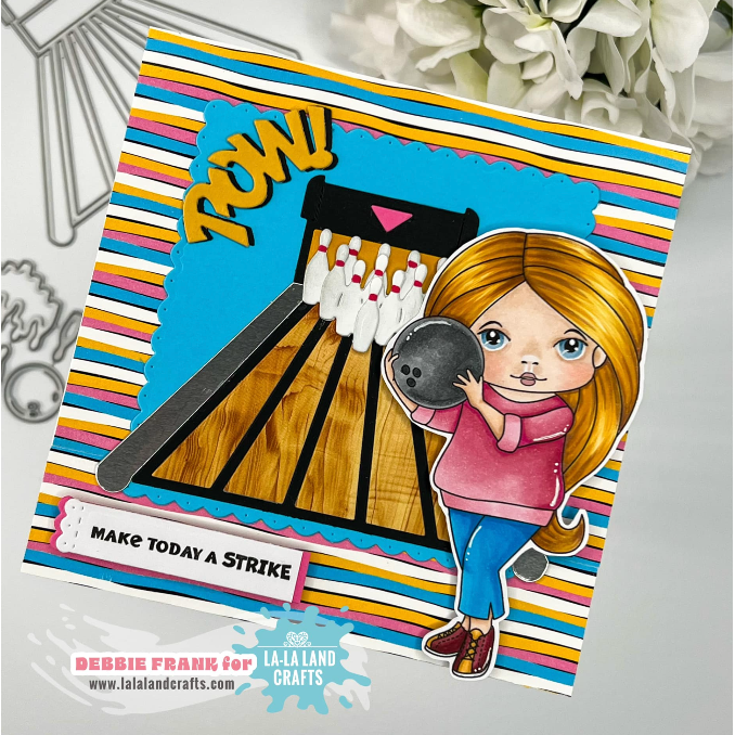La-La Land Crafts Bowling Cling Stamp and Dies Set strike
