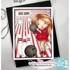 La-La Land Crafts Bowling Pin with Ball Dies 8919 be happy