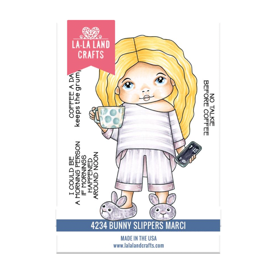 La-La Land Crafts Bunny Slippers Marci Cling Stamp 4234