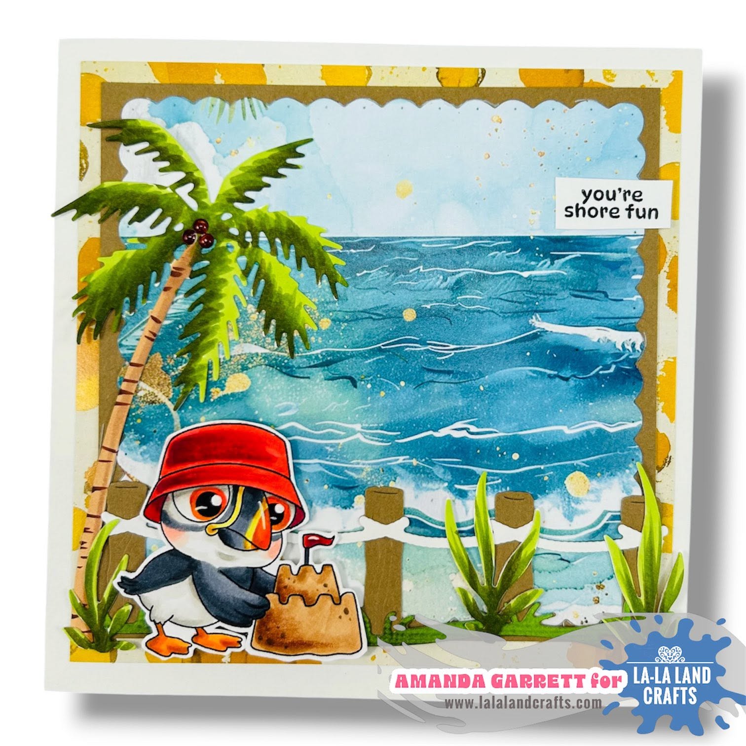 La-La Land Crafts By The Sea 6x6 inch Paper Pad dp055 penguin sandcastle card