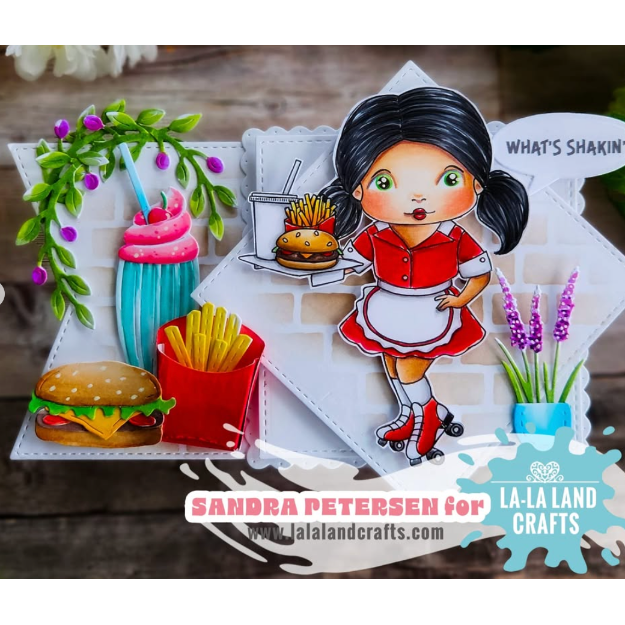 La-La Land Crafts Car Hop Marci Cling Stamp 5580 lunch