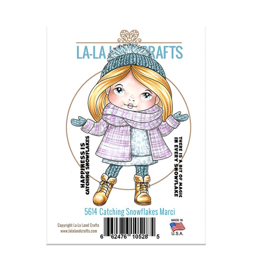 La-La Land Crafts Catching Snowflakes Marci Cling Stamp 5614