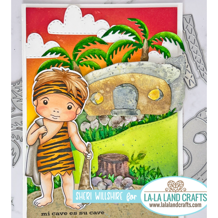 La-La Land Crafts Cave Boy Luka Cling Stamp 5537 caveman