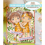 La-La Land Crafts Cave Girl Marci Cling Stamp 5536 love you