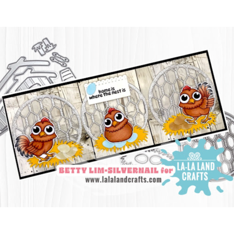 La-La Land Crafts Chicken Nest Dies 9004 chicken eggs