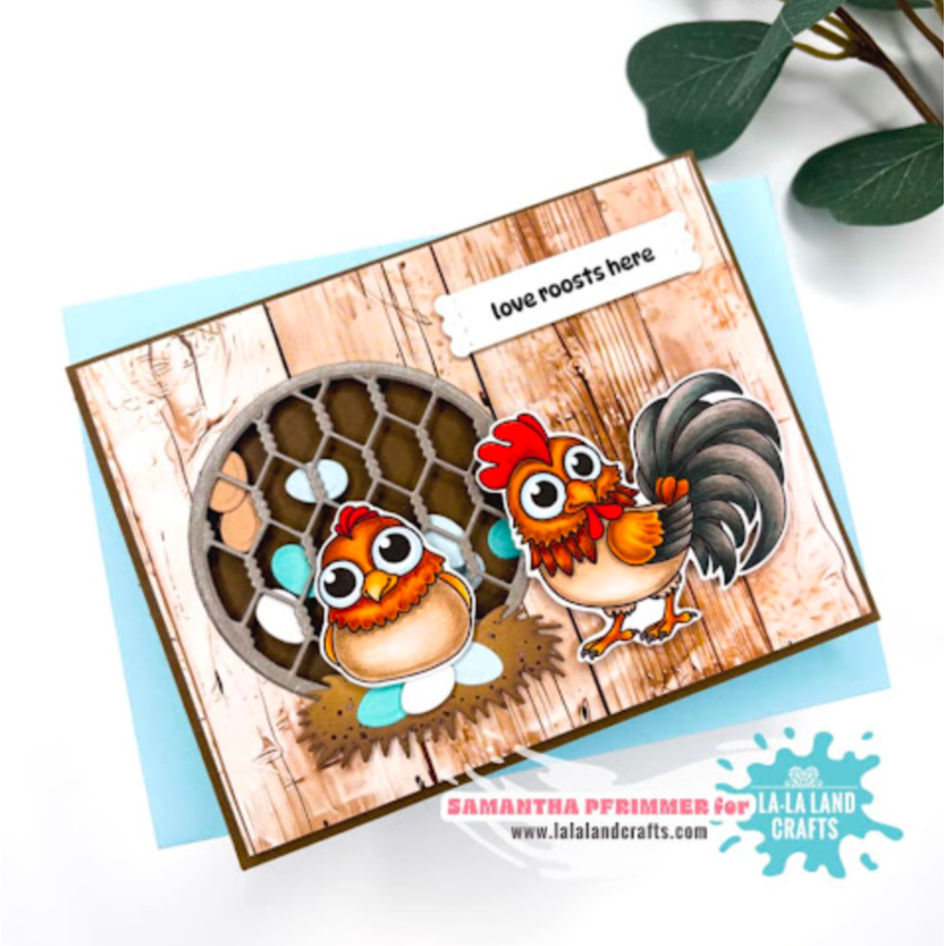 La-La Land Crafts Chicken Wire Circle Dies 9003 shaker card
