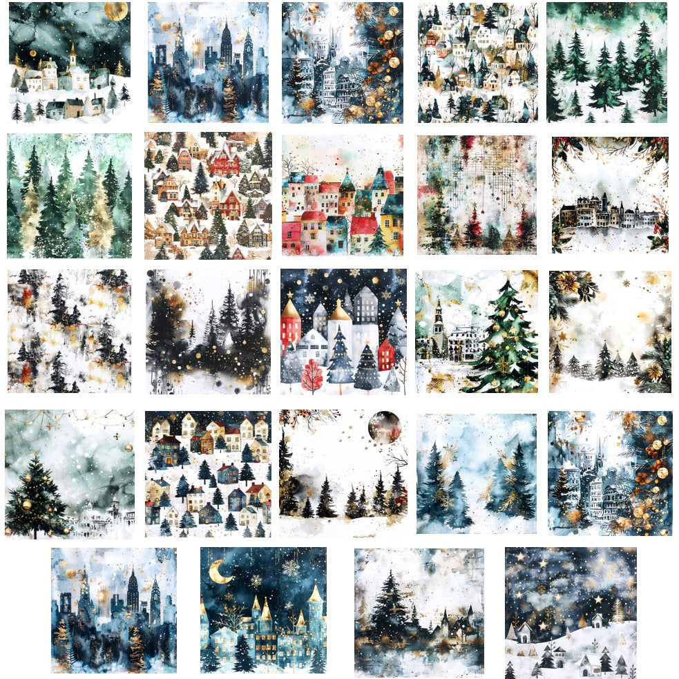 La-La Land Crafts Christmas Eve 6x6 inch Paper Pack dp051 grid