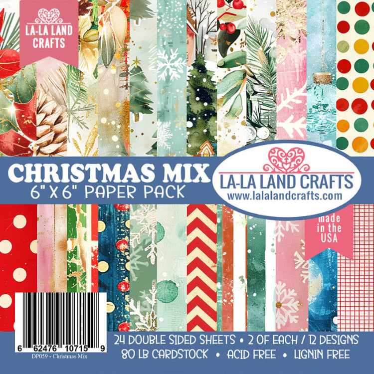 La-La Land Crafts Christmas Mix 6x6 inch Paper Pack dp059