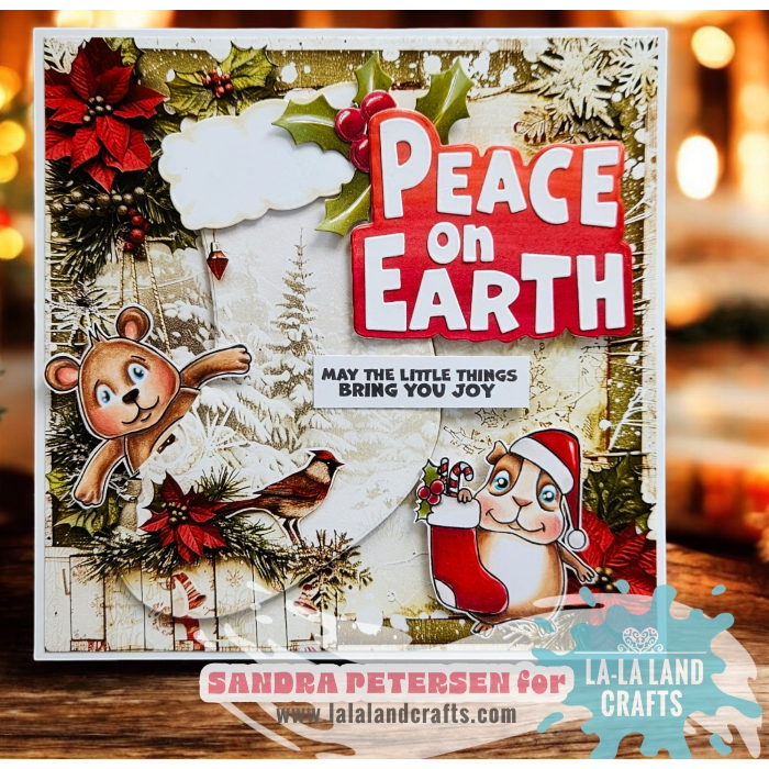 La-La Land Crafts Christmas Stocking Dies 8898 peace on earth
