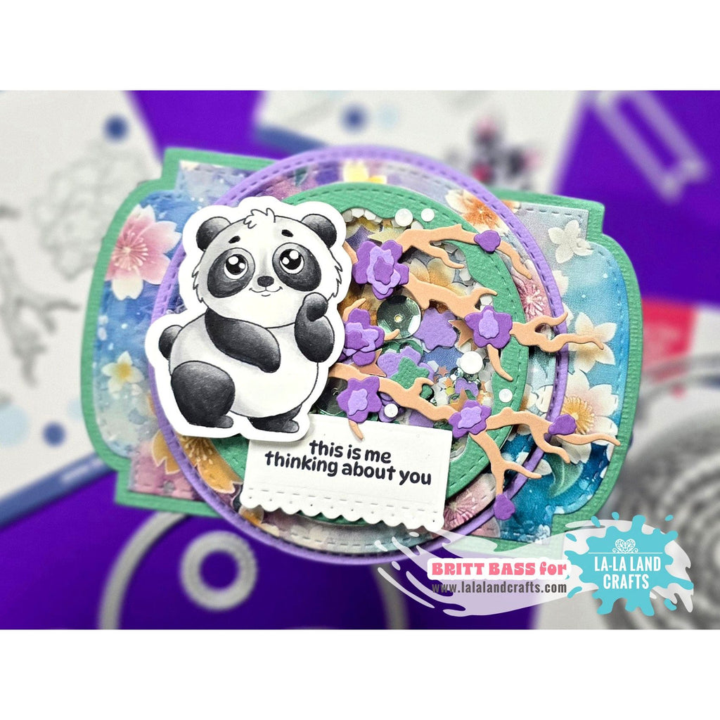La-La Land Crafts Circle Bookplate Dies 8937 flowers