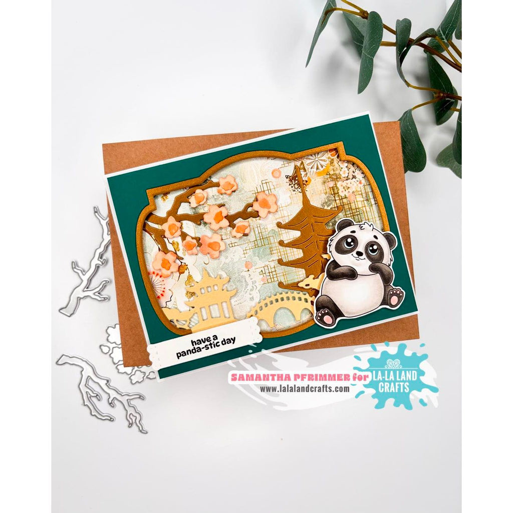 La-La Land Crafts Circle Bookplate Dies 8937 panda