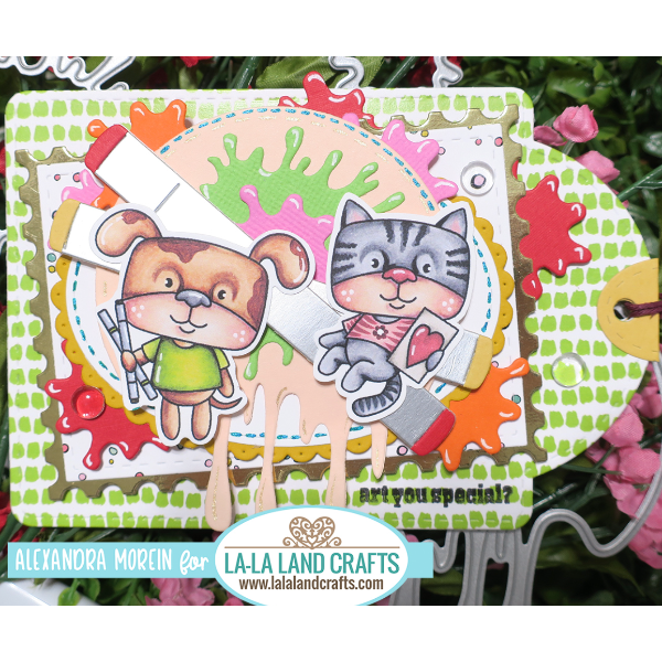 La-La Land Crafts Crafty Friends Clear Stamps cl129 paint splotches