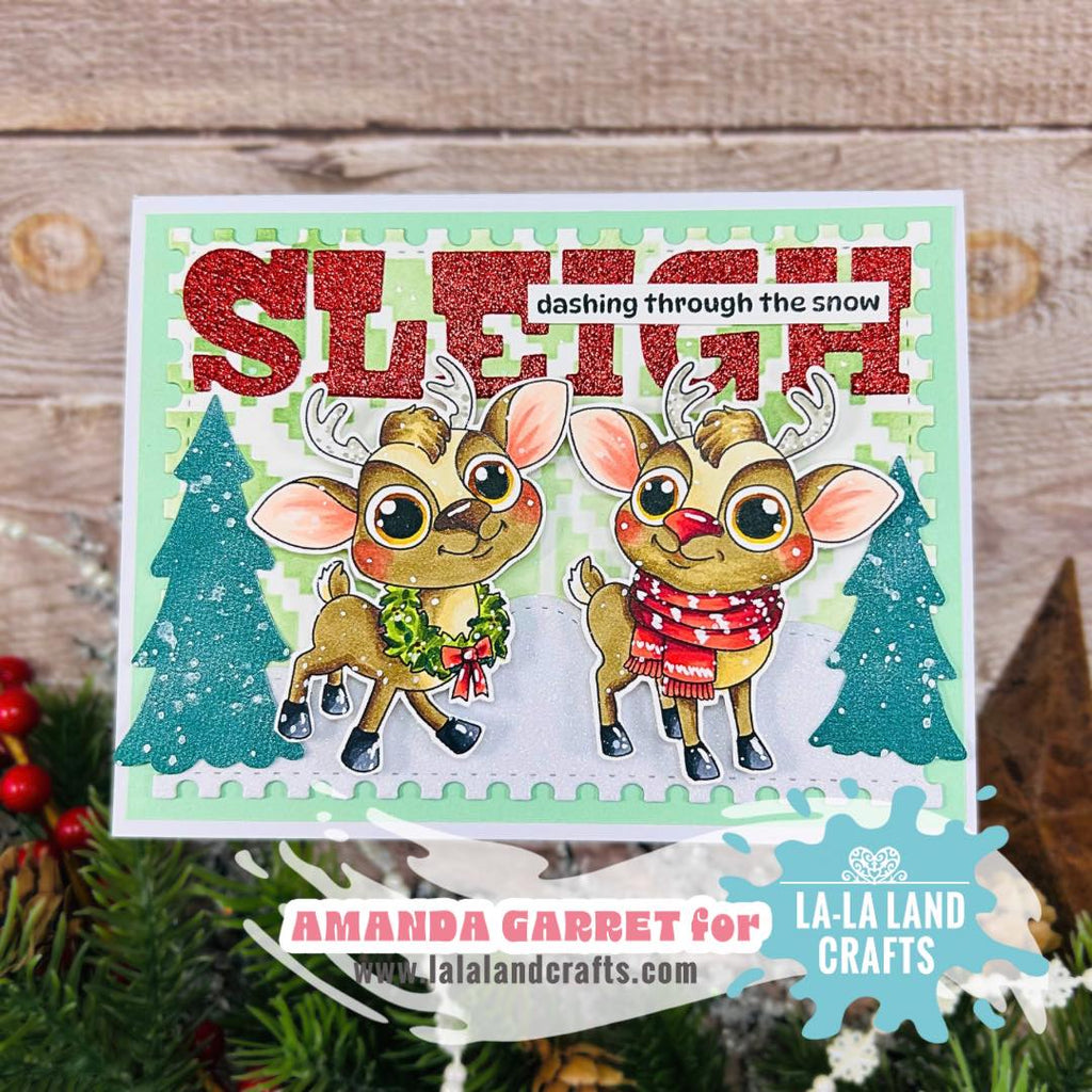 La-La Land Crafts Deer Friends Clear Stamps cl198 snow