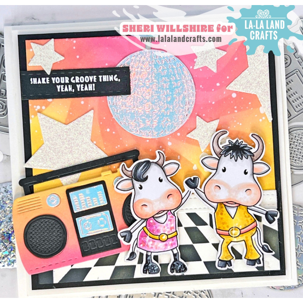 La-La Land Crafts Disco Fever Cling Stamp cl150 disco ball