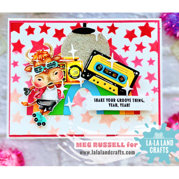 La-La Land Crafts Disco Fever Cling Stamp cl150 stars