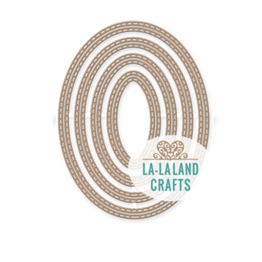 La-La Land Crafts Double Stitched Ovals Dies 8453