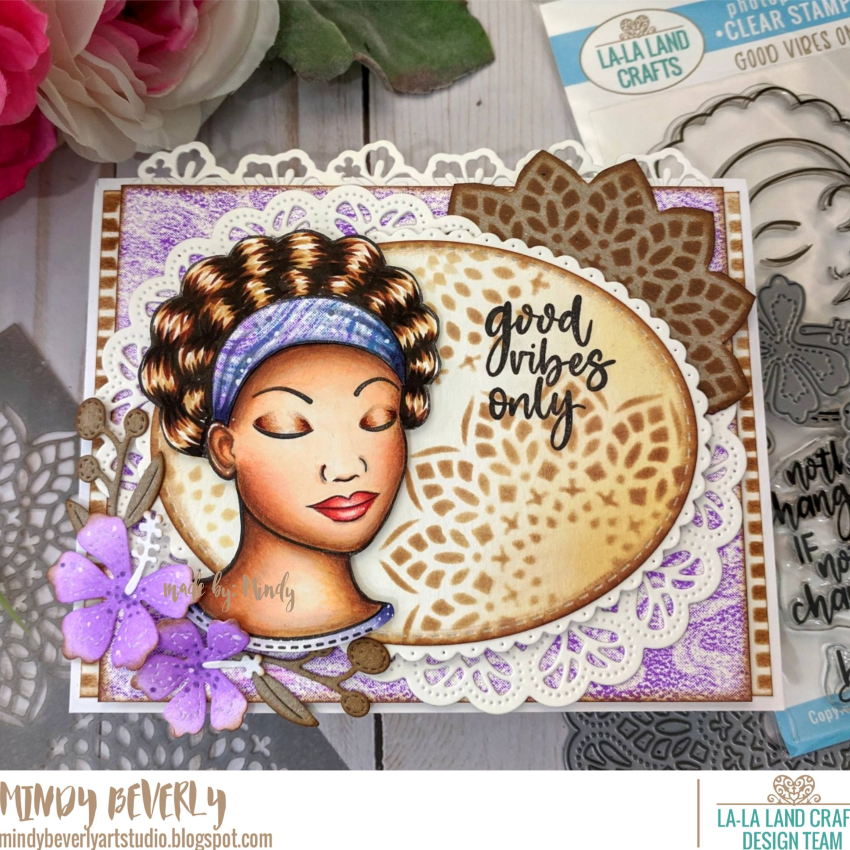 La-La Land Crafts Double Stitched Ovals Dies 8453 good vibes only