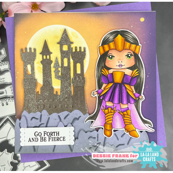 La-La Land Crafts Dragon Princess Marci Cling Stamp 5606 castle