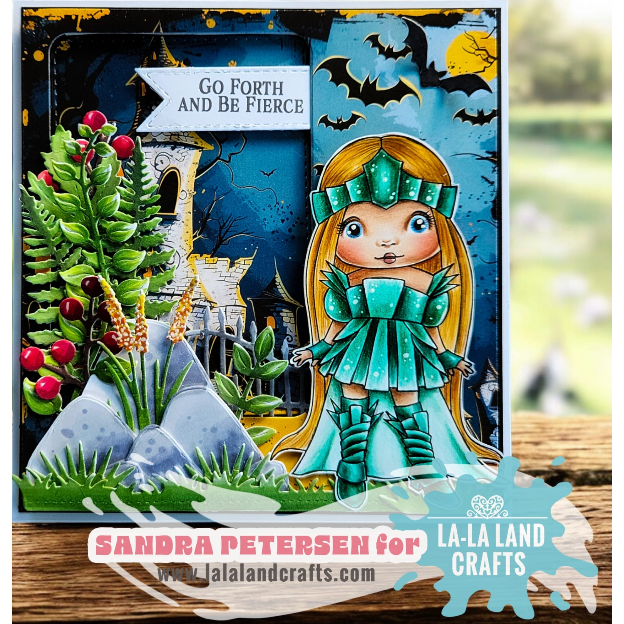 La-La Land Crafts Dragon Princess Marci Cling Stamp 5606 greenery