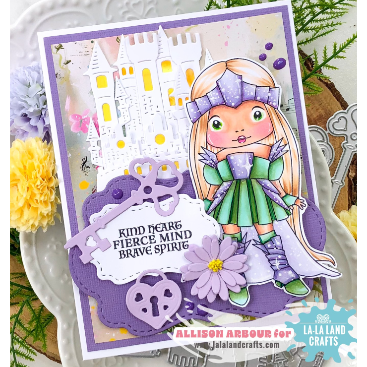 La-La Land Crafts Dragon Princess Marci Cling Stamp 5606 lock and key