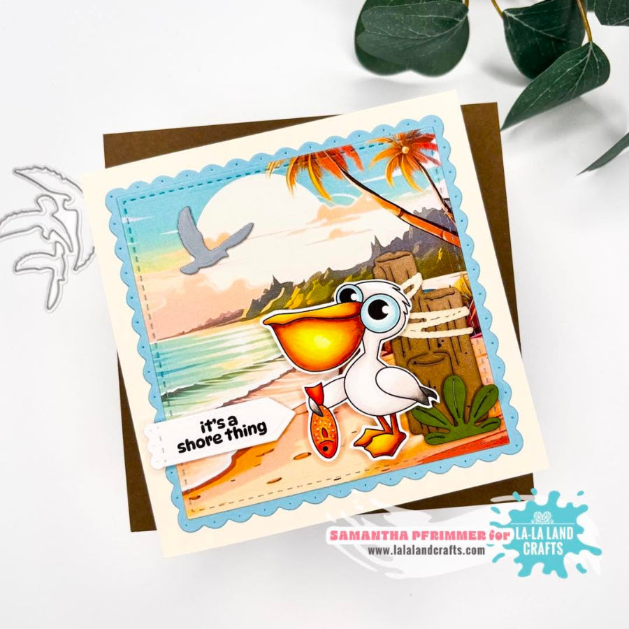 La-La Land Crafts Flying Birds Die 9017 it's a shore thing card