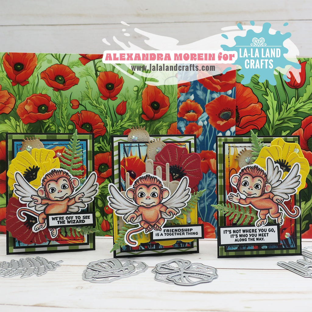 La-La Land Crafts Flying Monkeys Clear Stamps cl143 oz