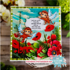 La-La Land Crafts Flying Monkeys Clear Stamps cl143 poppies