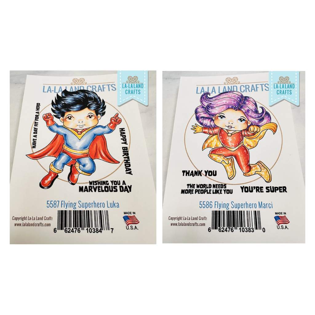 La-La Land Crafts Flying Superhero Luka and Marci Cling Stamp Set