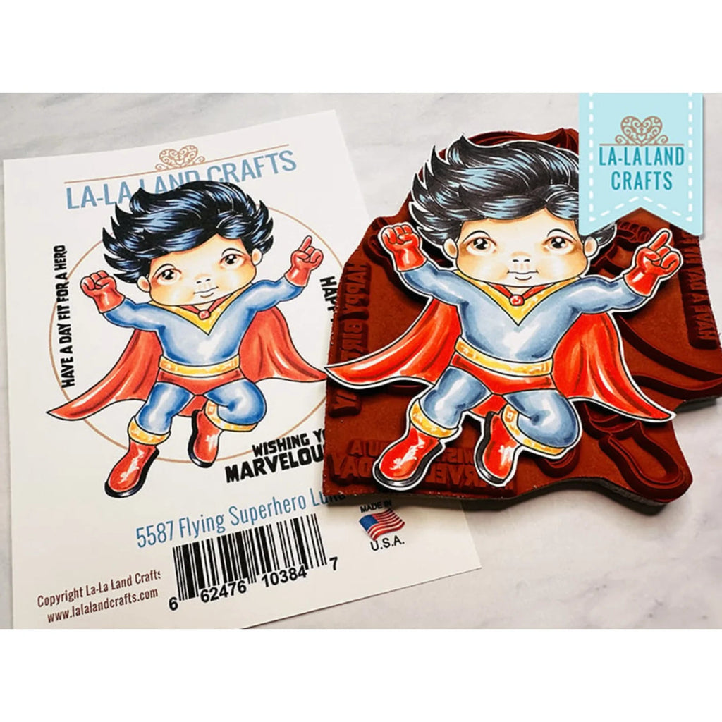 La-La Land Crafts Flying Superhero Luka and Marci Cling Stamp Set superhero