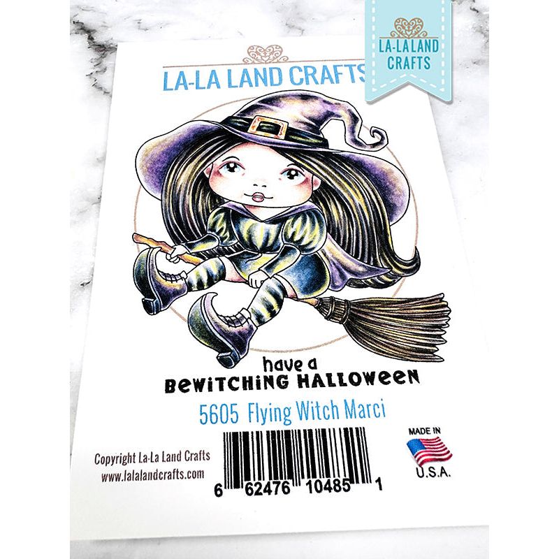 La-La Land Crafts Flying Witch Marci Cling Stamp 5605