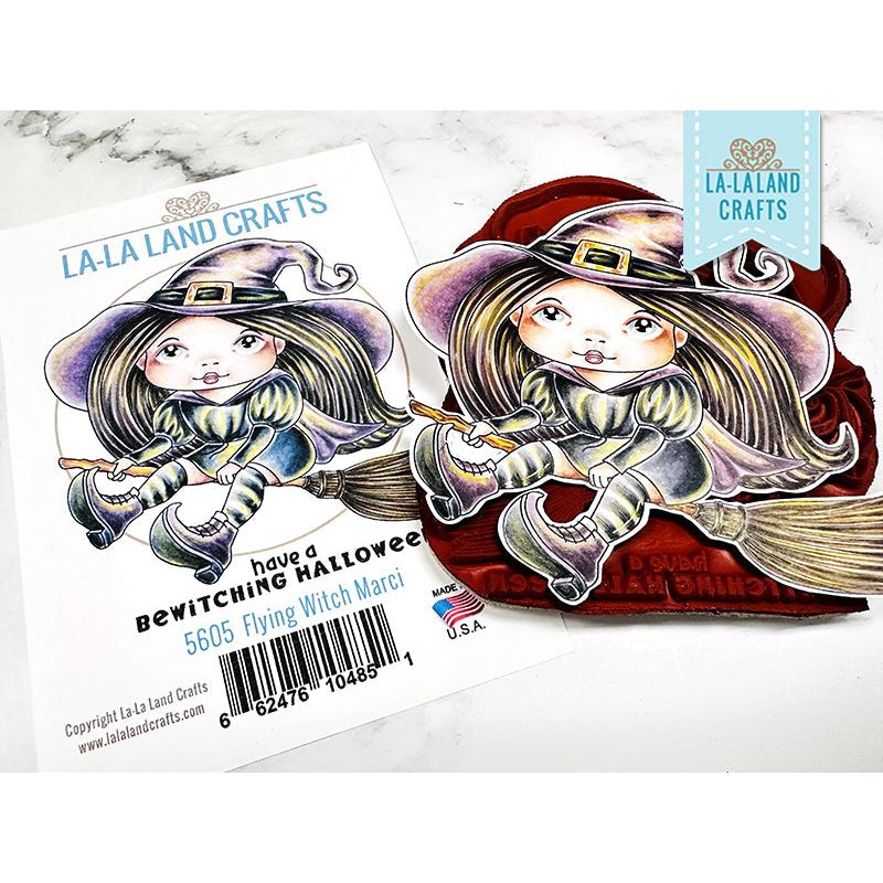 La-La Land Crafts Flying Witch Marci Cling Stamp 5605 product image