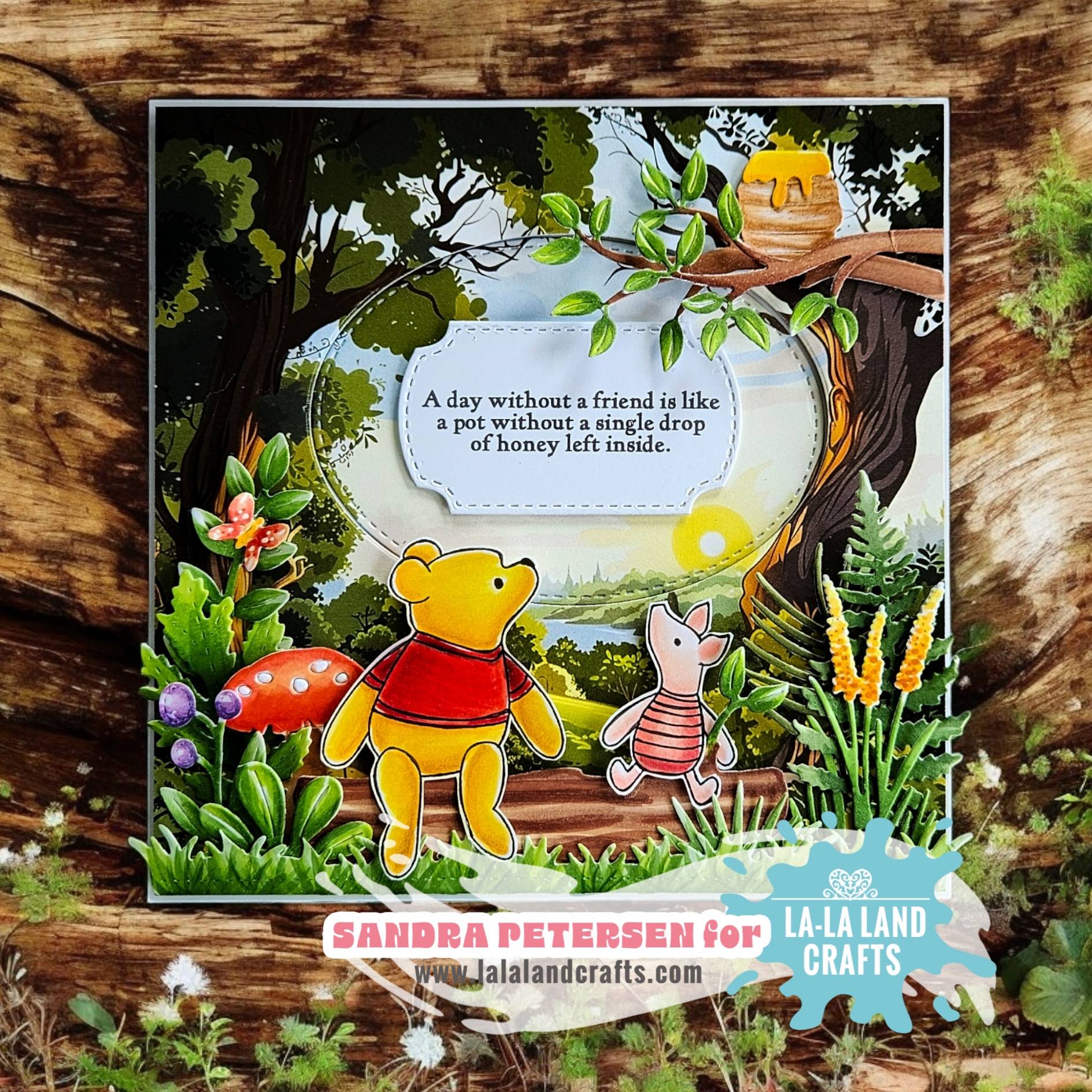 La-La Land Crafts Follow Joy Clear Stamp and Tree Log Die Set sunshine