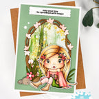 La-La Land Crafts Forest Sprite Marci Rubber Stamp 5636 pink leaves