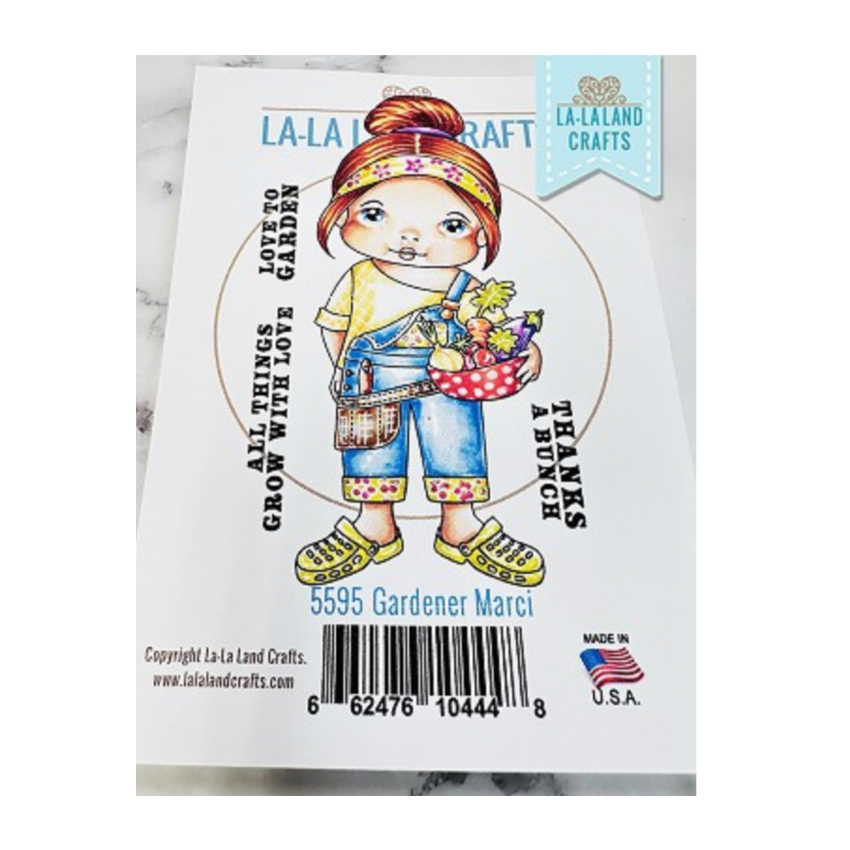 La-La Land Crafts Gardener Marci Cling Stamp 5595