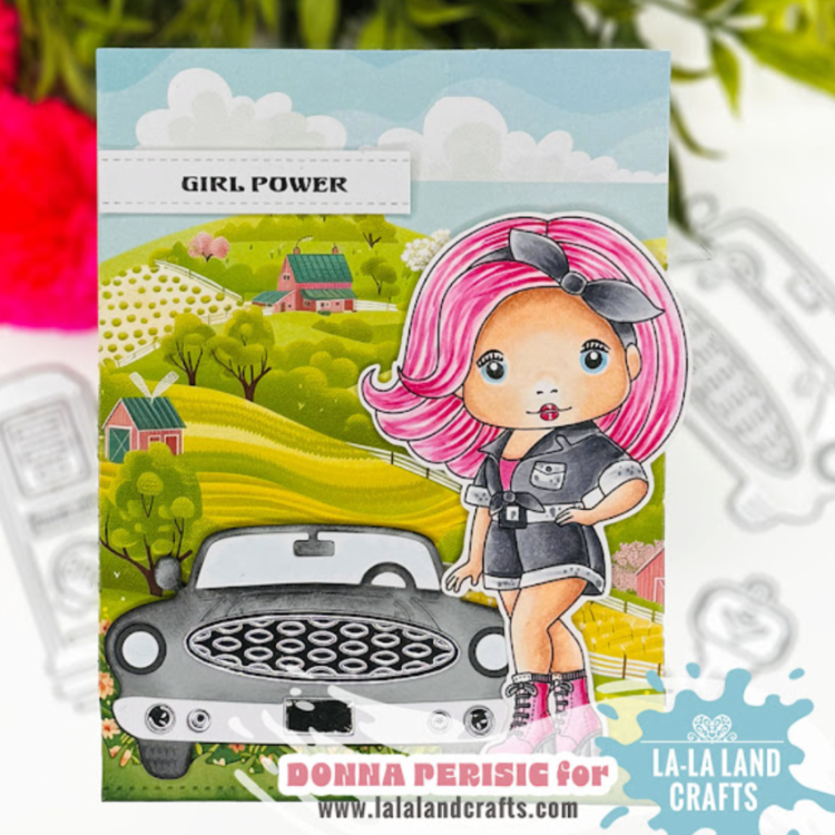 La-La Land Crafts Girl Power Marci Cling Stamp 5609 pink