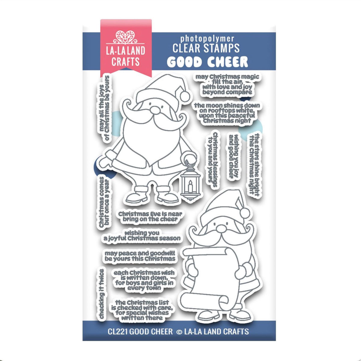 La-La Land Crafts Good Cheer Clear Stamps cl221