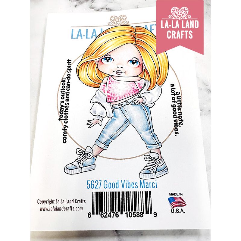 La-La Land Crafts Good Vibes Marci Cling Stamp 5627