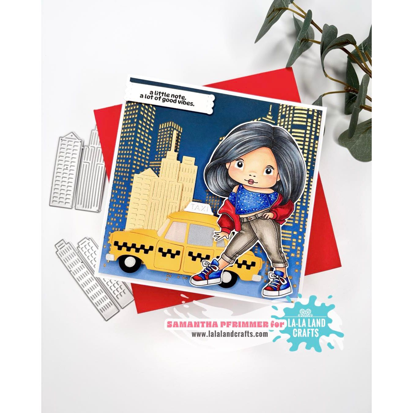 La-La Land Crafts Good Vibes Marci Cling Stamp 5627 buildings