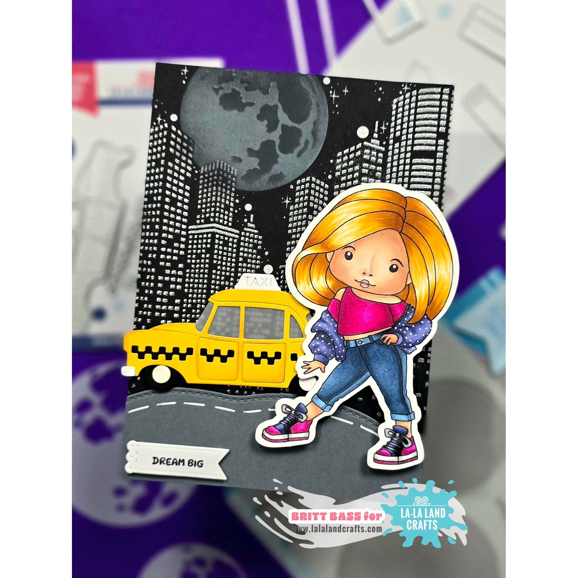 La-La Land Crafts Good Vibes Marci Cling Stamp 5627 full moon