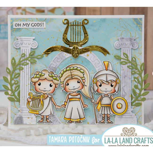 La-La Land Crafts Greek Oval Frame Dies 8788 columns