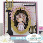 La-La Land Crafts Greek Oval Frame Dies 8788 gold and pink