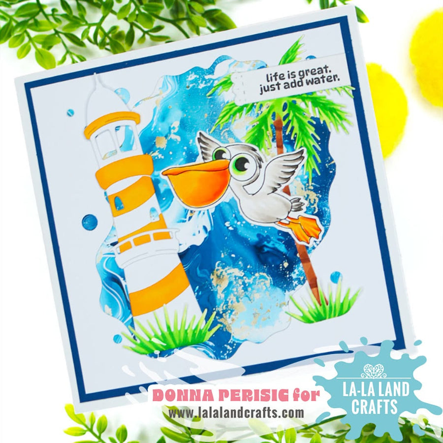 La-La Land Crafts Gulp Gulp Clear Stamps cl194 life is great card