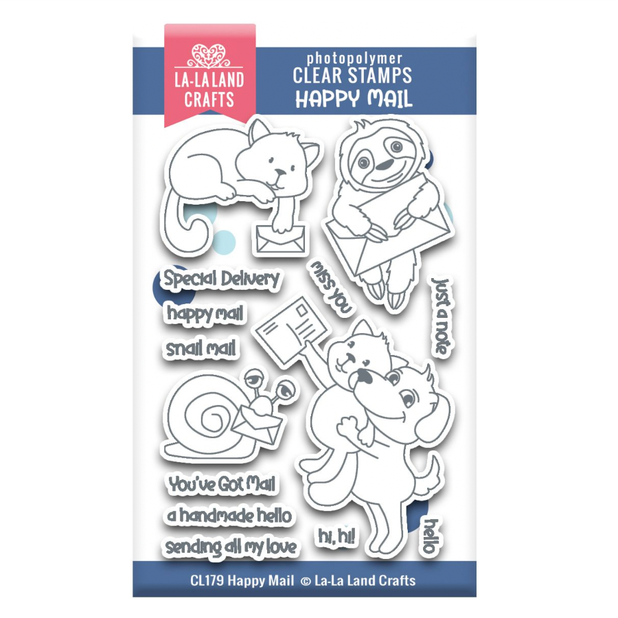 La-La Land Crafts Happy Mail Clear Stamps cl179