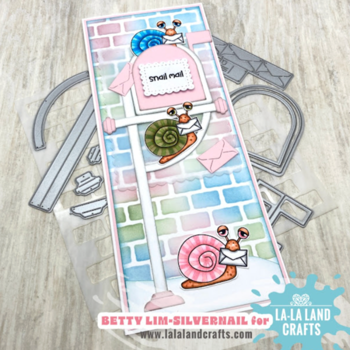La-La Land Crafts Happy Mail Clear Stamps cl179 snail mail