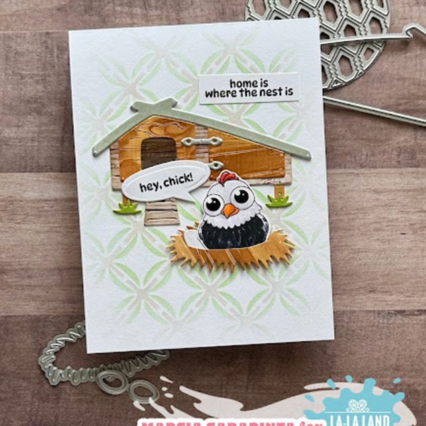La-La Land Crafts Hey Chick Clear Stamps cl188 home sweet home