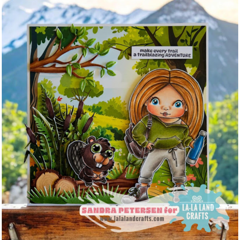 La-La Land Crafts Hiking Marci Cling Stamp 5628 nature